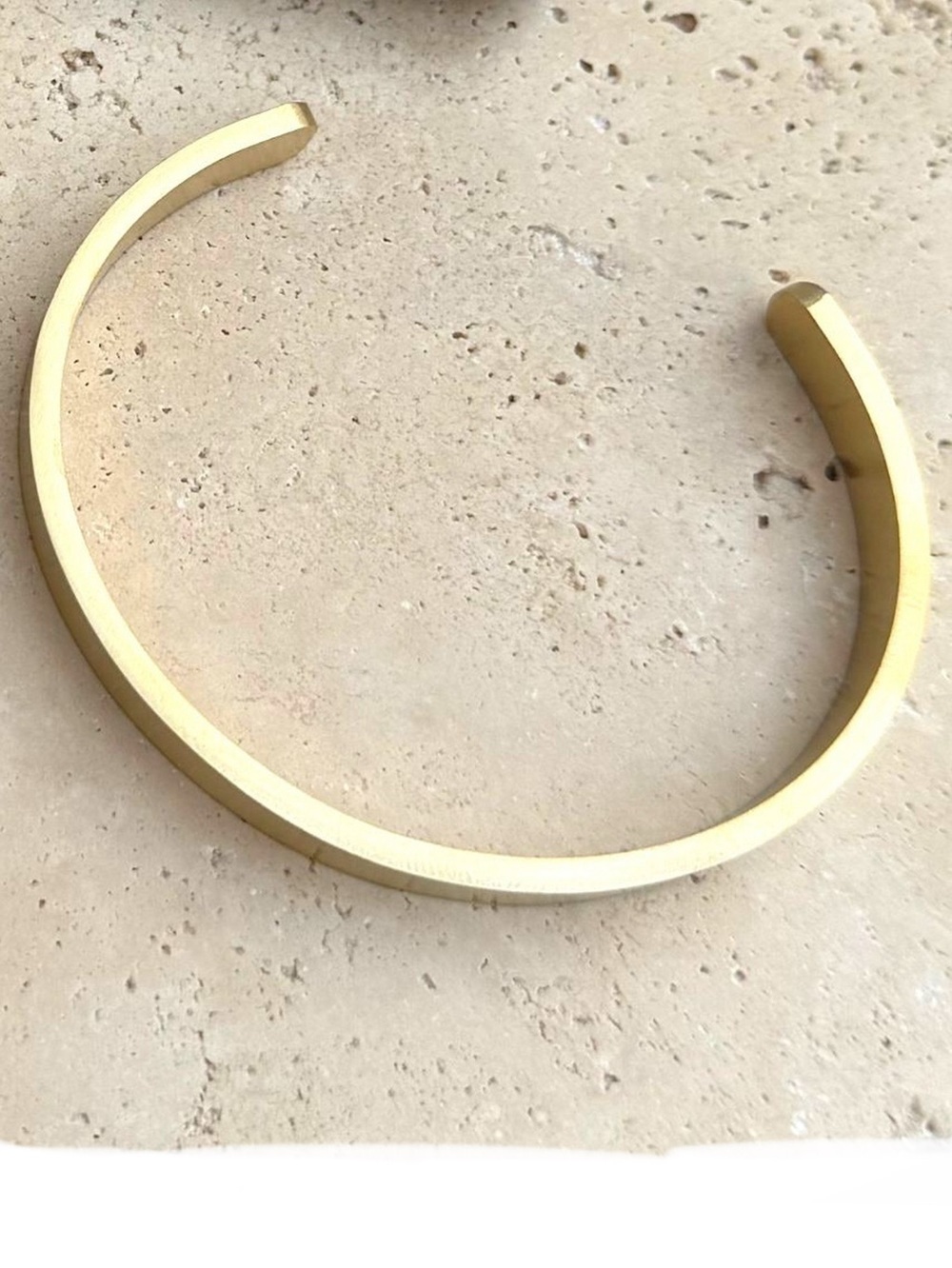 Minimalist Slider Gold Colored Brass Open Cuff Bracelet